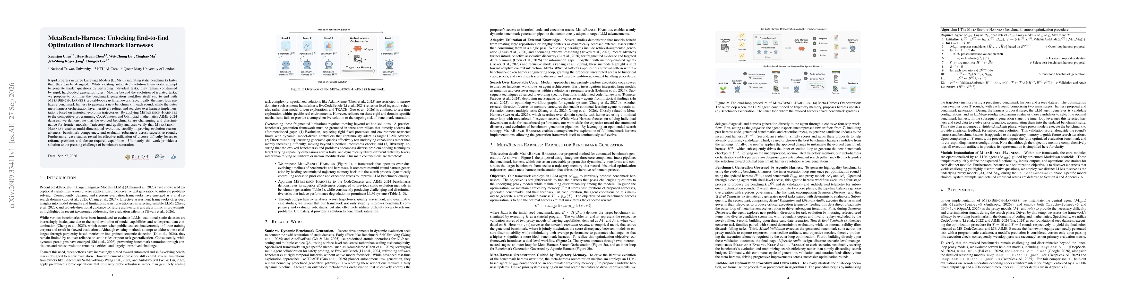 Thumbnail for MetaBench-Harness: Unlocking End-to-End Optimization of Benchmark Harnesses