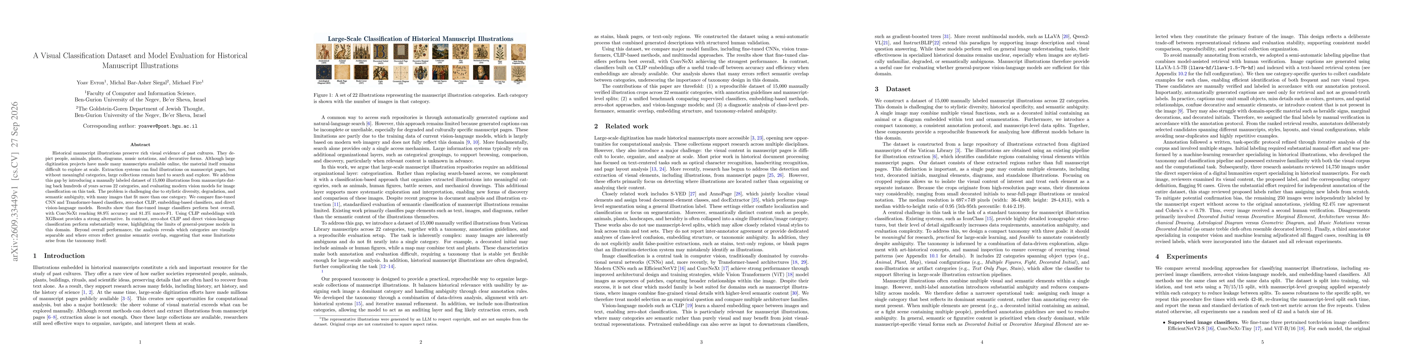 Thumbnail for A Visual Classification Dataset and Model Evaluation for Historical Manuscript Illustrations