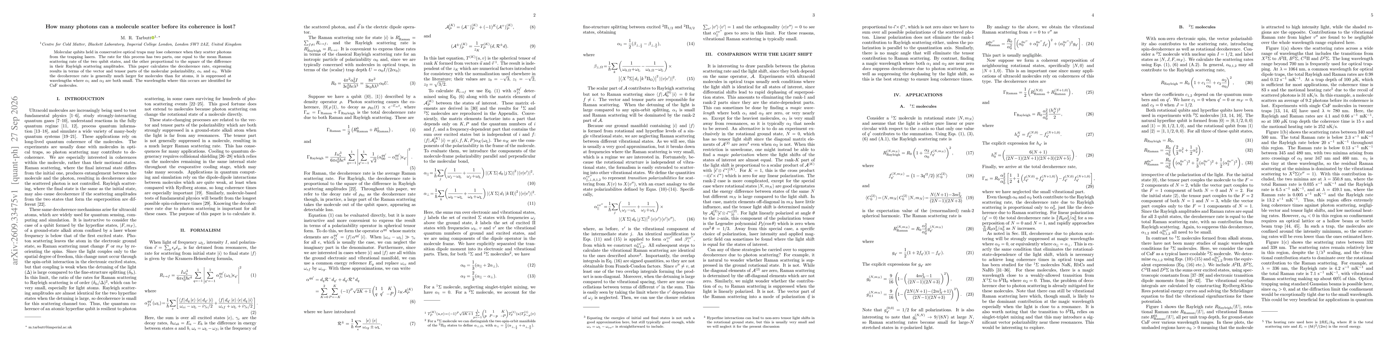 Thumbnail for How many photons can a molecule scatter before its coherence is lost?
