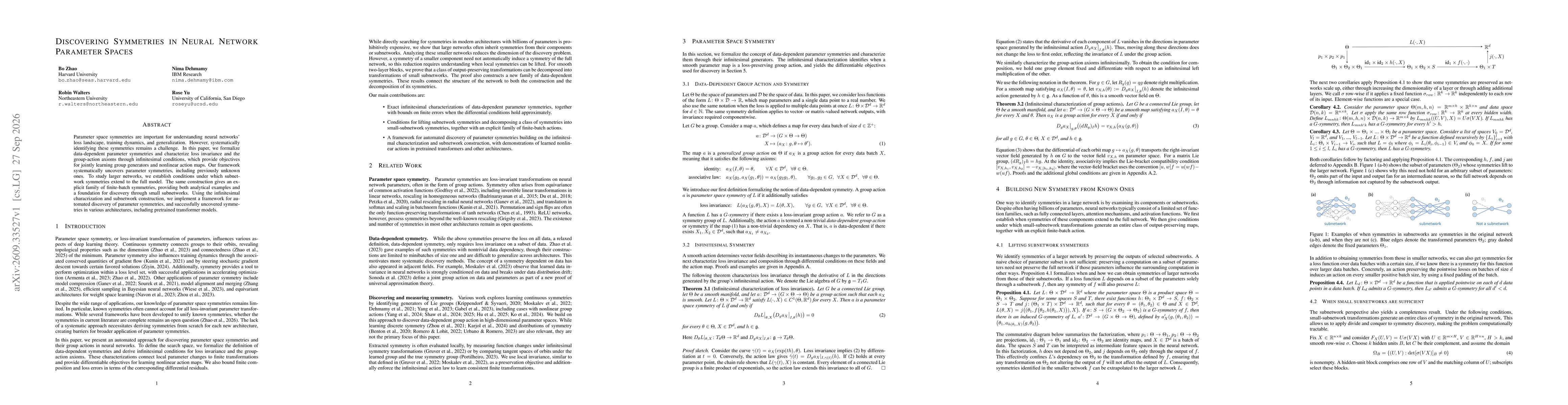 Thumbnail for Discovering Symmetries in Neural Network Parameter Spaces