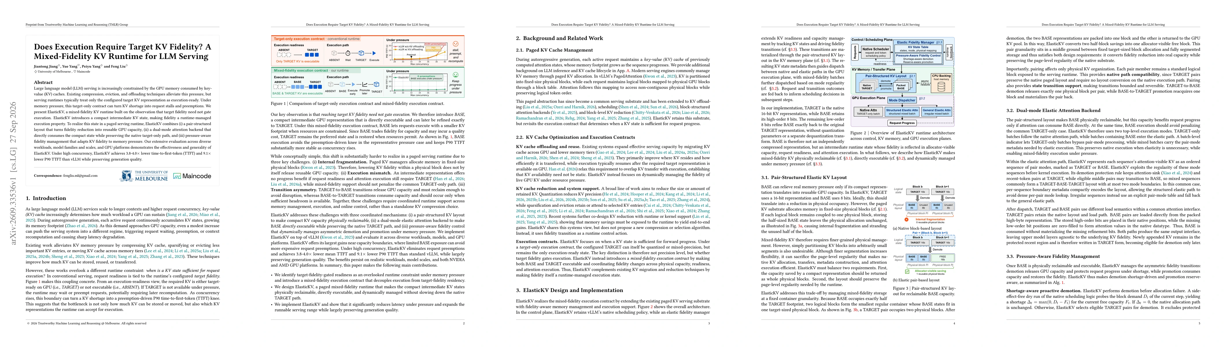 Thumbnail for Does Execution Require Target KV Fidelity? A Mixed-Fidelity KV Runtime for LLM Serving