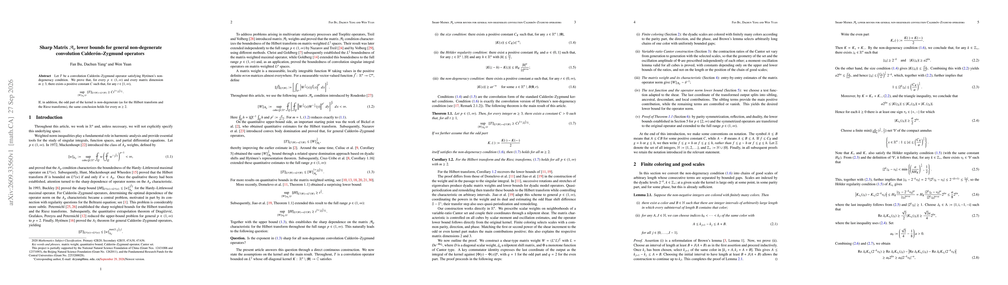 Thumbnail for Sharp Matrix $\mathcal A_p$ lower bounds for general non-degenerate convolution Calderón--Zygmund operators