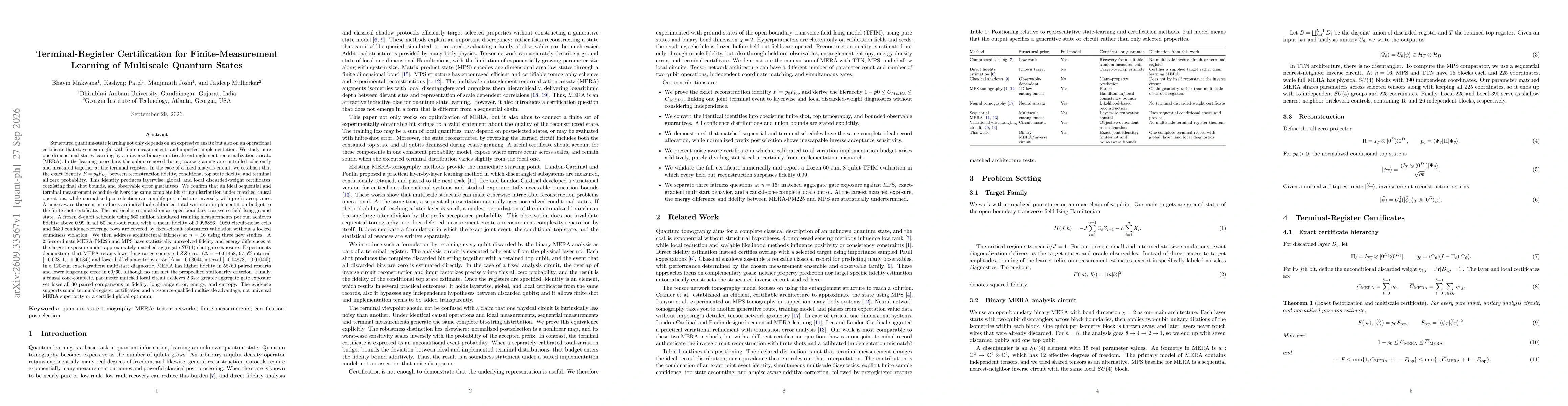 Thumbnail for Terminal-Register Certification for Finite-Measurement Learning of Multiscale Quantum States