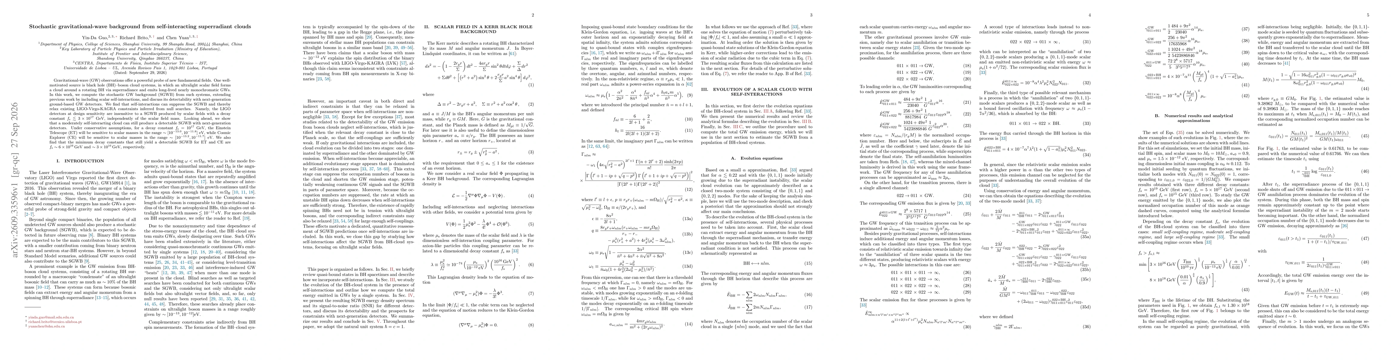 Thumbnail for Stochastic gravitational-wave background from self-interacting superradiant clouds