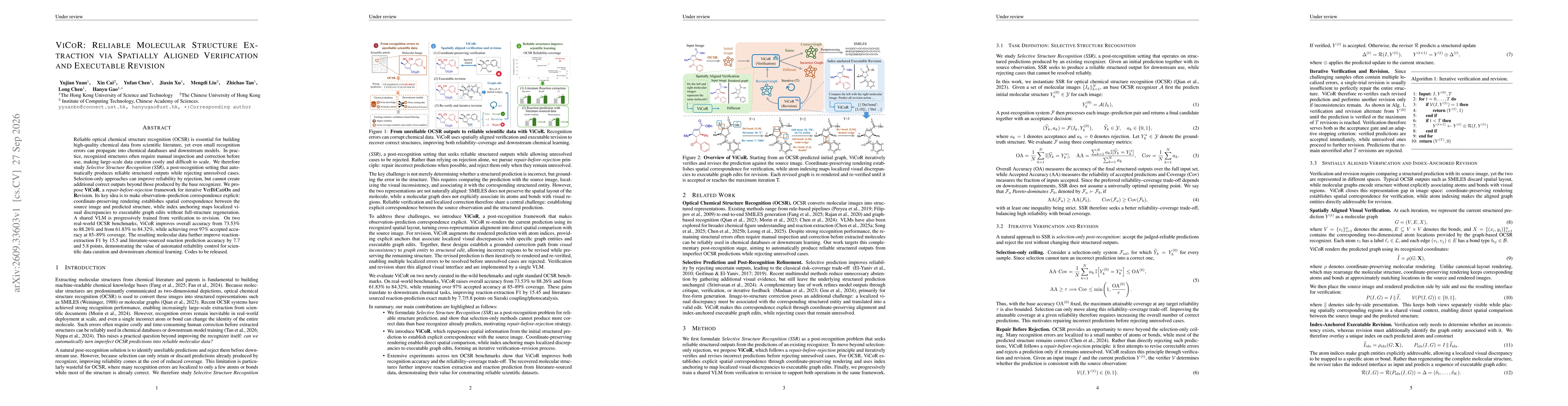 Thumbnail for ViCoR: Reliable Molecular Structure Extraction via Spatially Aligned Verification and Executable Revision