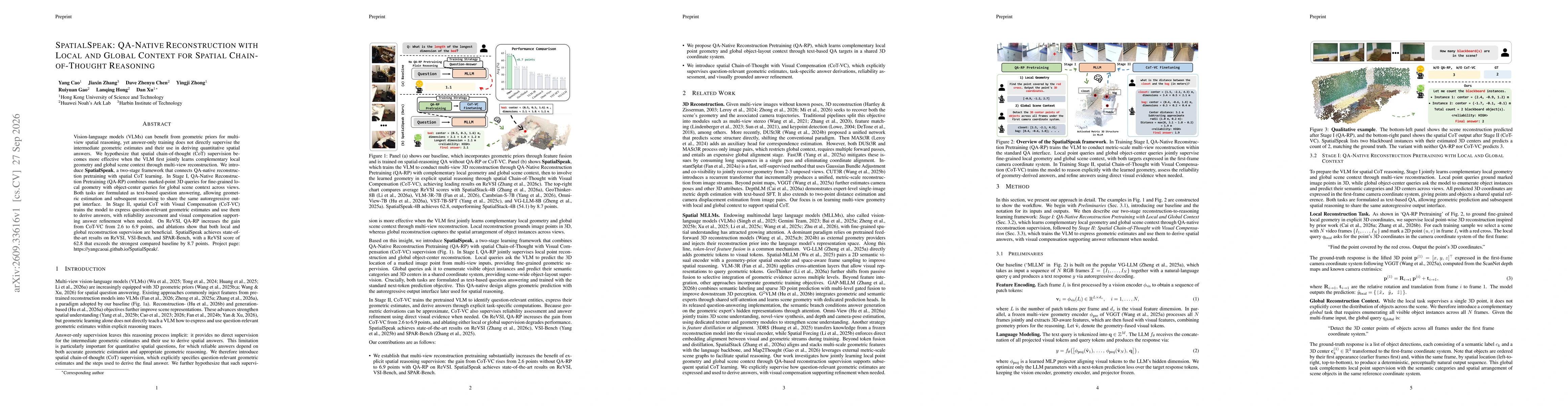 Thumbnail for SpatialSpeak: QA-Native Reconstruction with Local and Global Context for Spatial Chain-of-Thought Reasoning