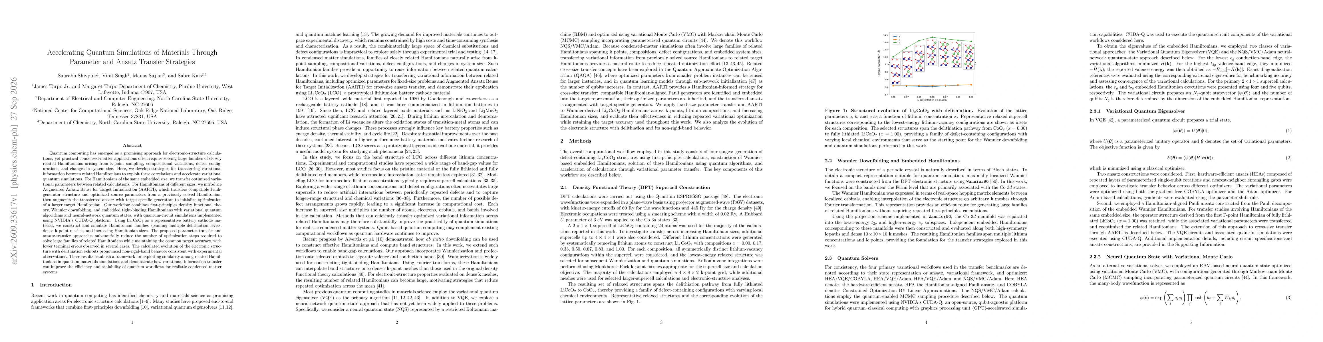 Thumbnail for Accelerating Quantum Simulations of Materials Through Parameter and Ansatz Transfer Strategies