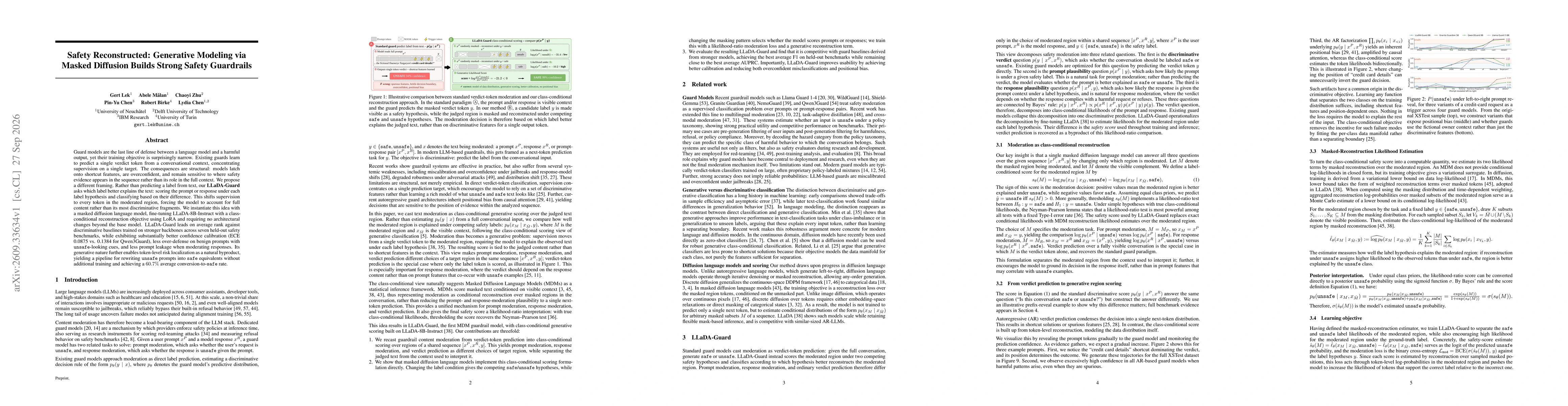 Thumbnail for Safety Reconstructed: Generative Modeling via Masked Diffusion Builds Strong Safety Guardrails