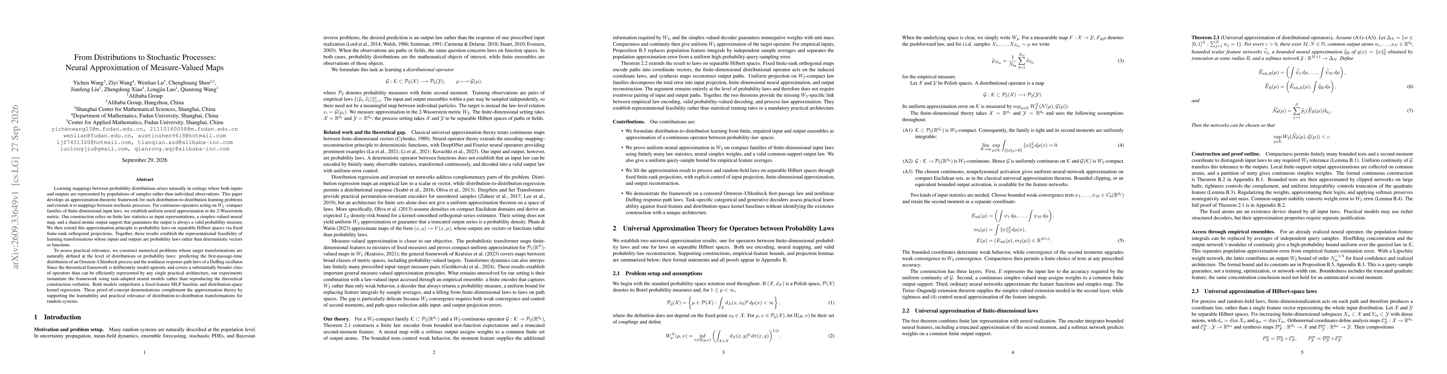 Thumbnail for From Distributions to Stochastic Processes: Neural Approximation of Measure-Valued Maps