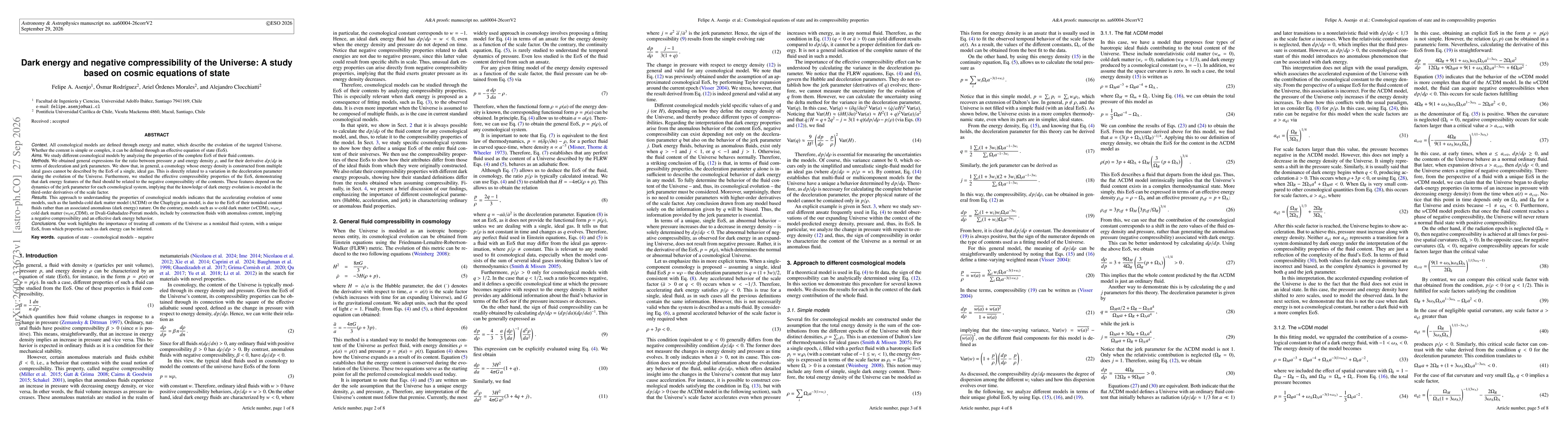 Thumbnail for Dark energy and negative compressibility of the Universe: A study based on cosmic equations of state
