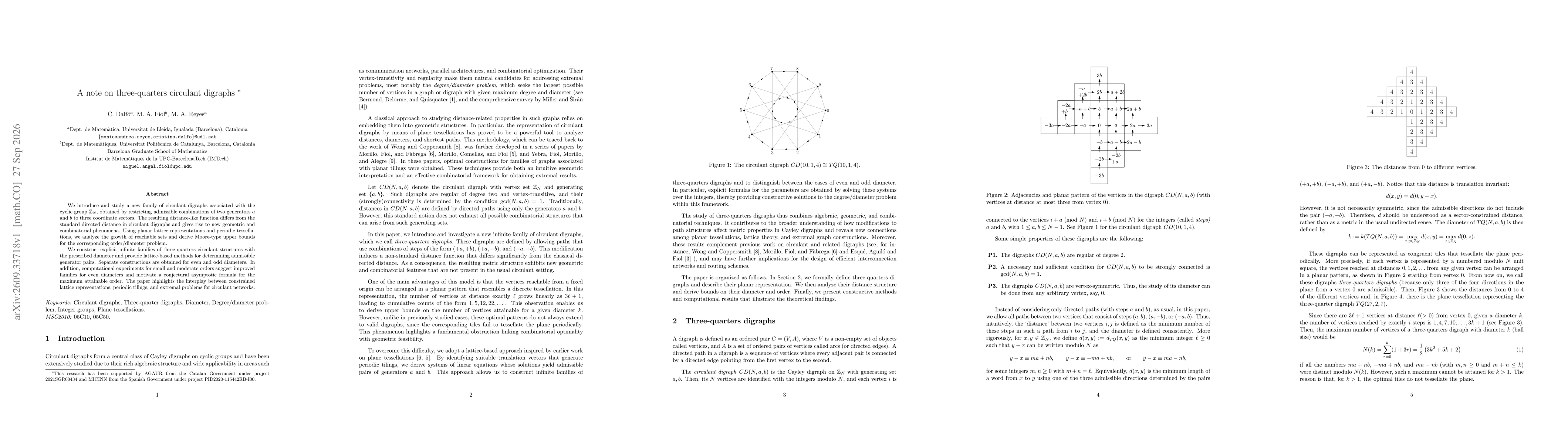 Thumbnail for A note on three-quarters circulant digraphs