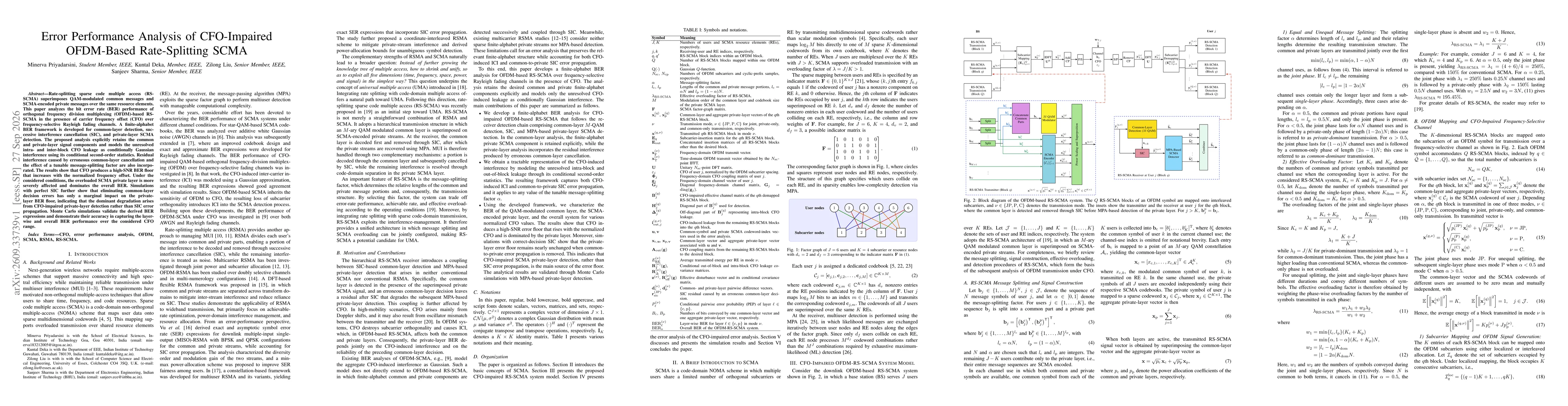 Thumbnail for Error Performance Analysis of CFO-Impaired OFDM-Based Rate-Splitting SCMA