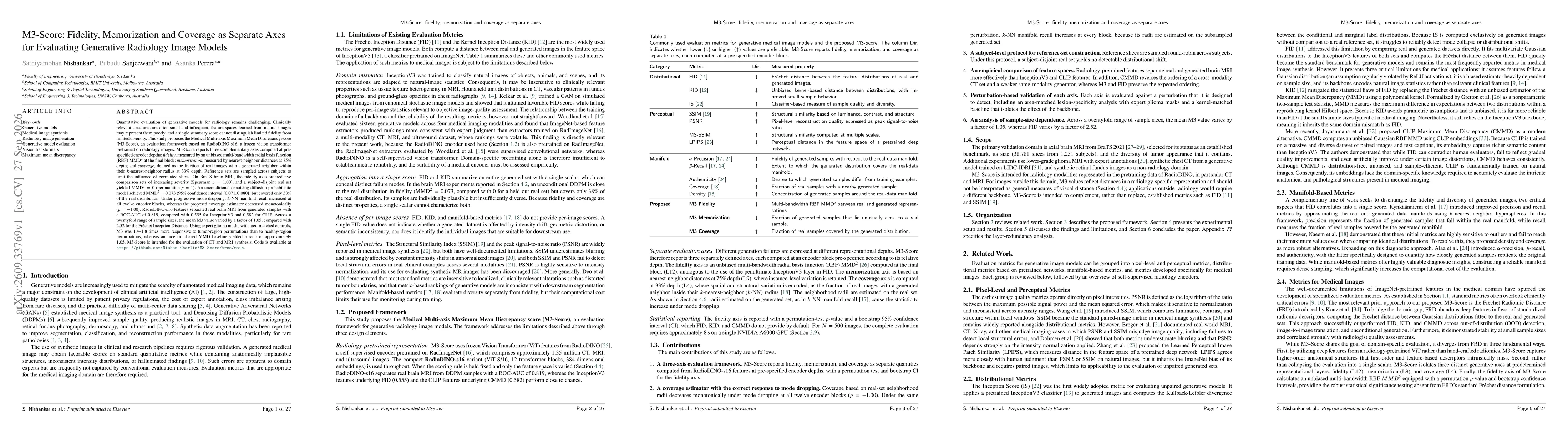 Thumbnail for M3-Score: Fidelity, Memorization and Coverage as Separate Axes for Evaluating Generative Radiology Image Models