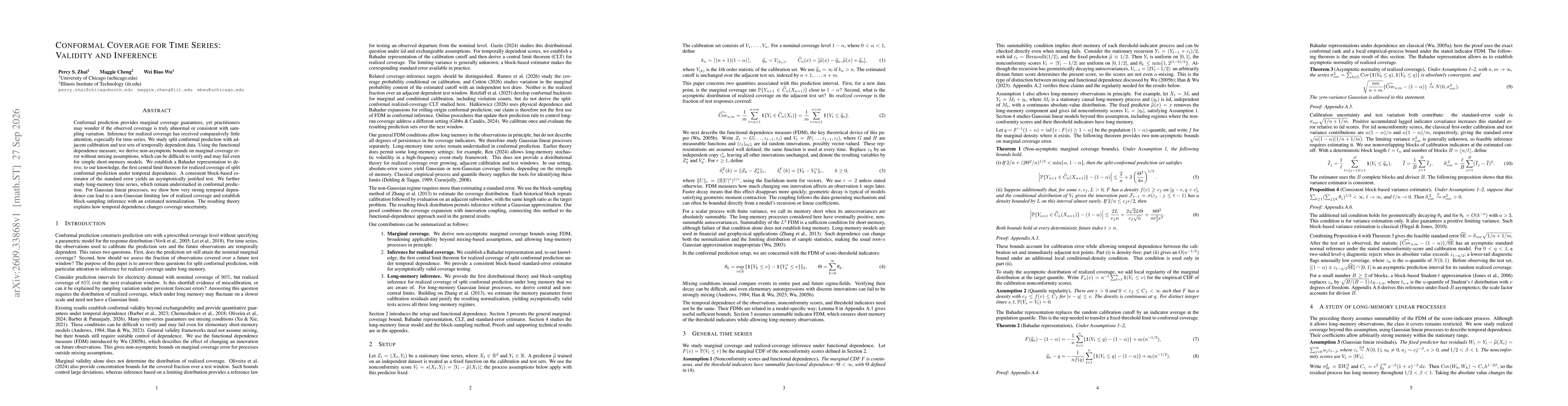 Thumbnail for Conformal Coverage of Time Series: Validity and Inference