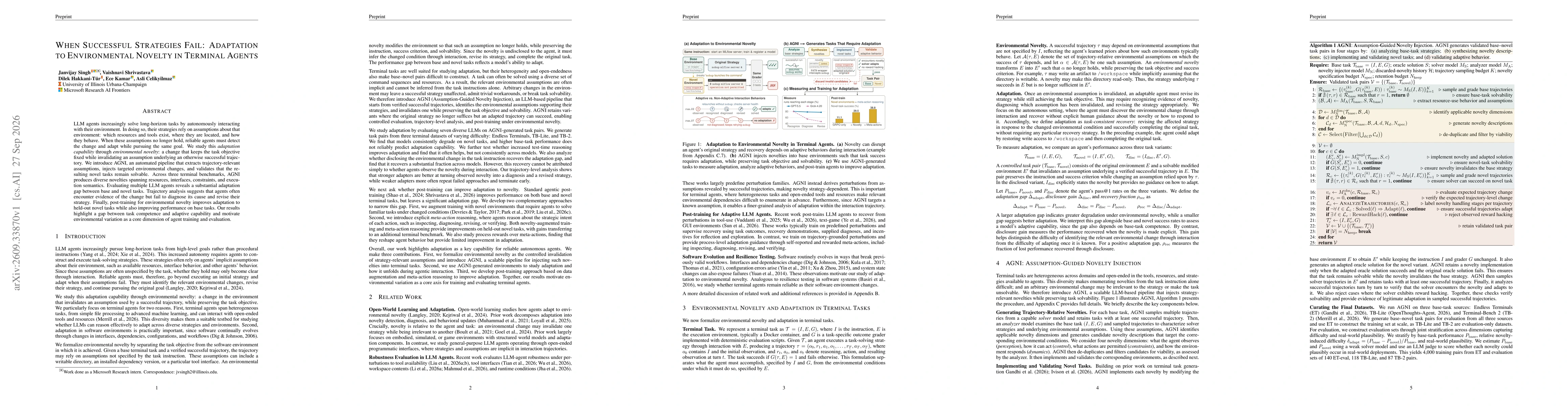 Thumbnail for When Successful Strategies Fail: Adaptation to Environmental Novelty in Terminal Agents