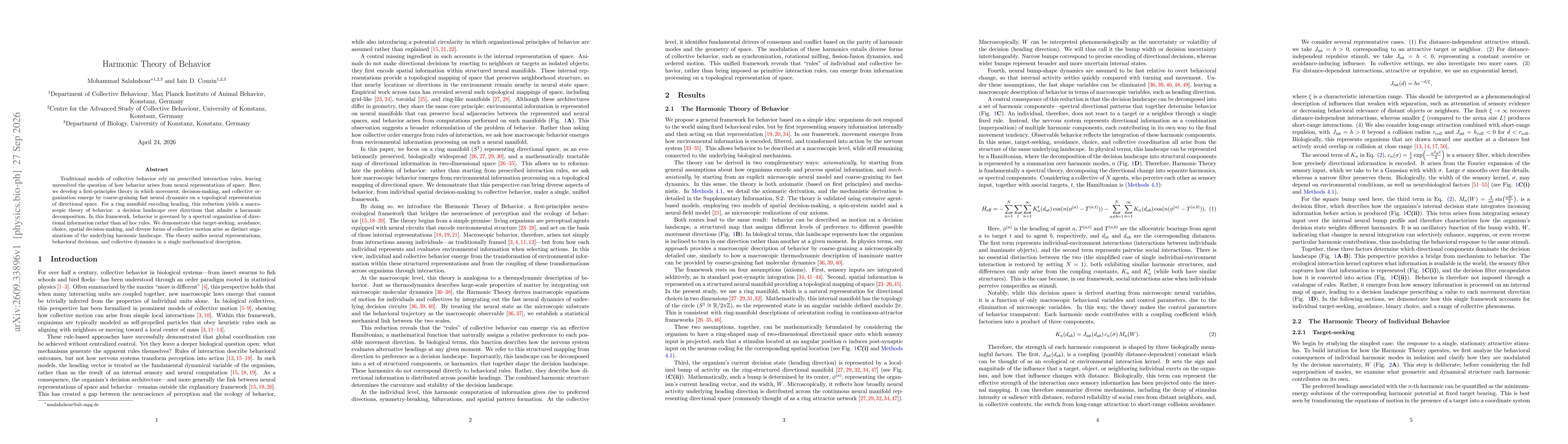 Thumbnail for Harmonic Theory of Behavior