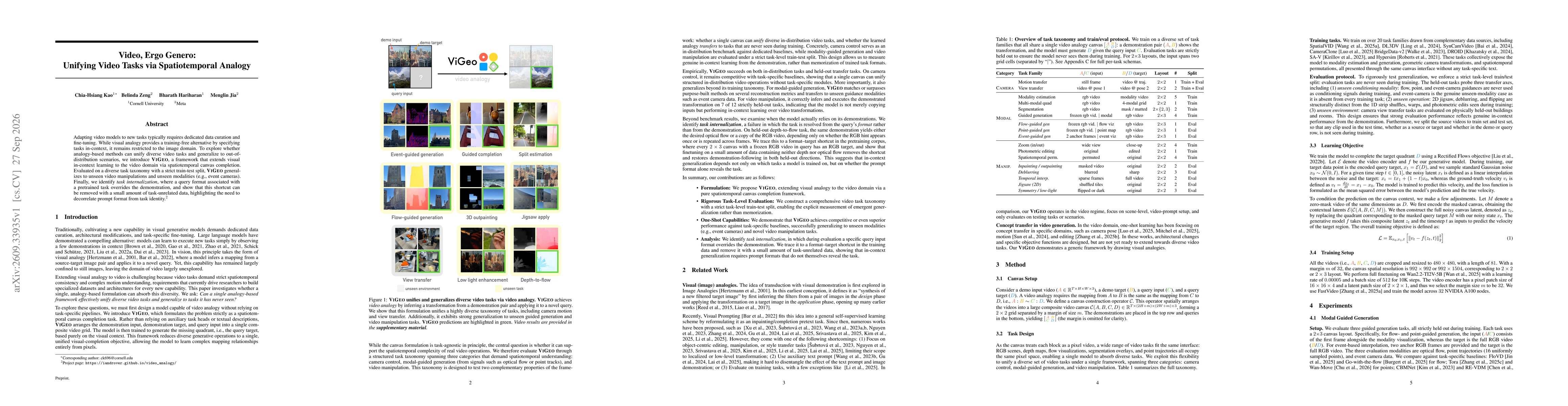 Thumbnail for Video, Ergo Genero: Unifying Video Tasks via Spatiotemporal Analogy