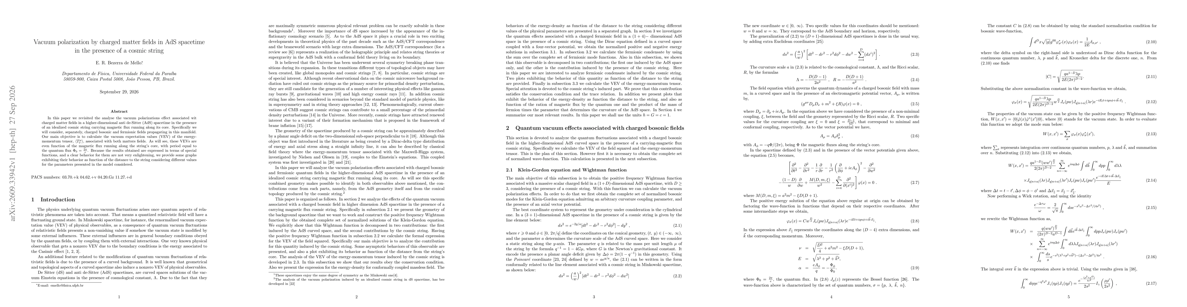 Thumbnail for Vacuum polarization by charged matter fields in AdS spacetime in the presence of a cosmic string