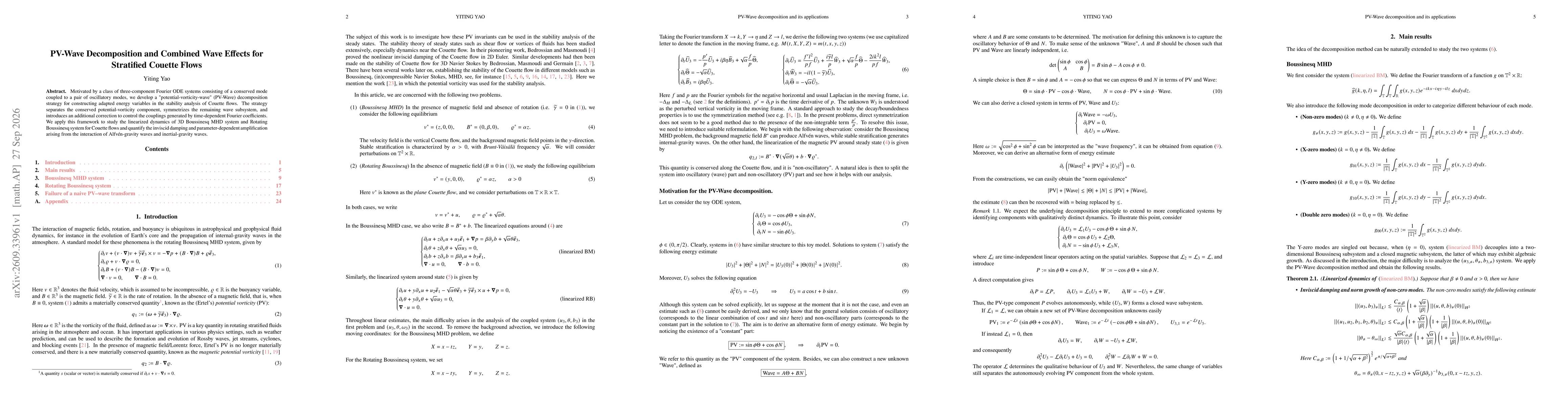 Thumbnail for PV-Wave Decomposition and Combined Wave Effects for Stratified Couette Flows