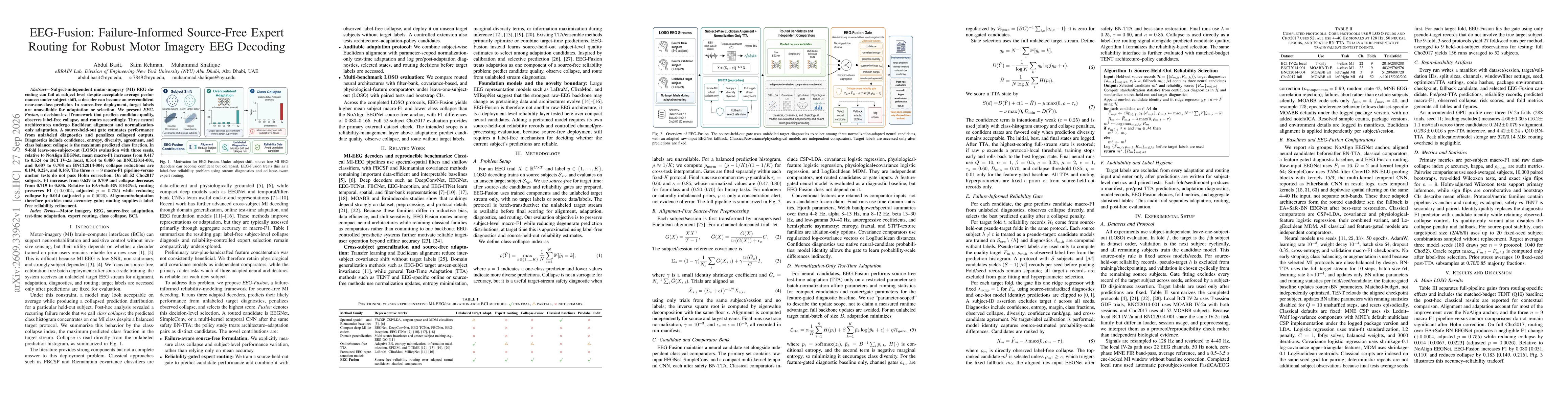 Thumbnail for EEG-Fusion: Failure-Informed Source-Free Expert Routing for Robust Motor Imagery EEG Decoding
