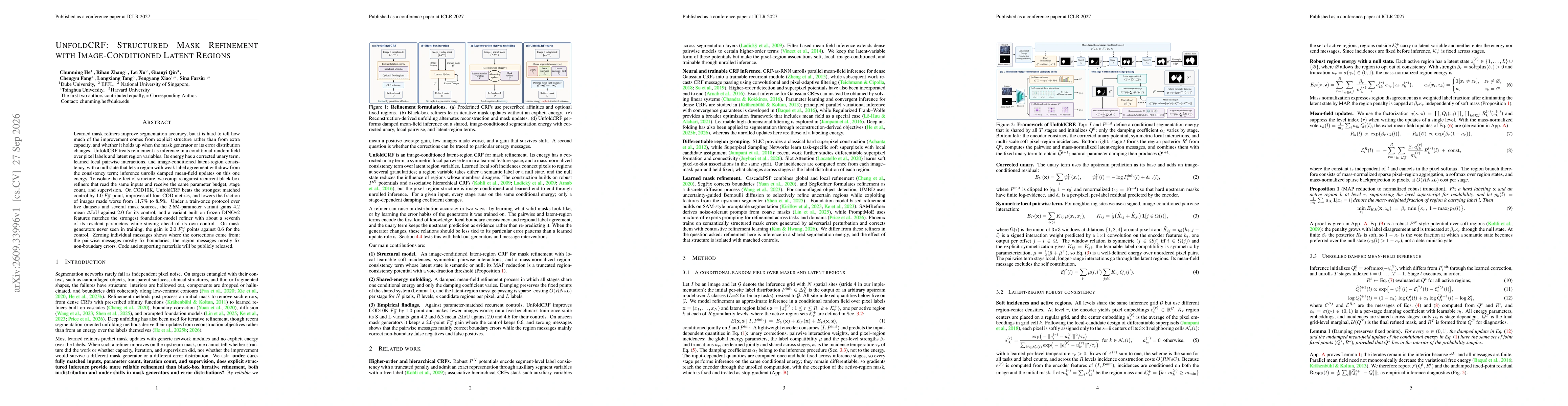 Thumbnail for UnfoldCRF: Structured Mask Refinement with Image-Conditioned Latent Regions