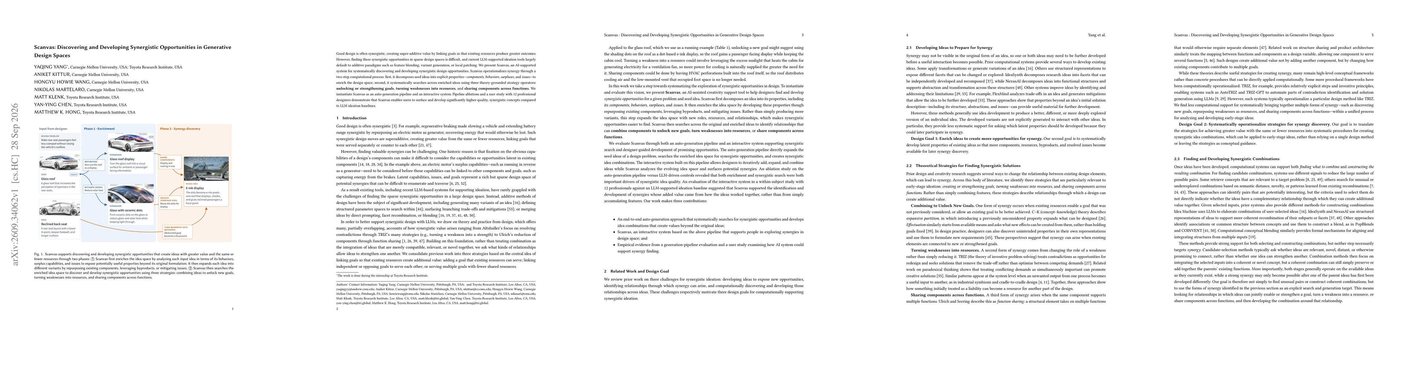Thumbnail for Scanvas: Discovering and Developing Synergistic Opportunities in Generative Design Spaces