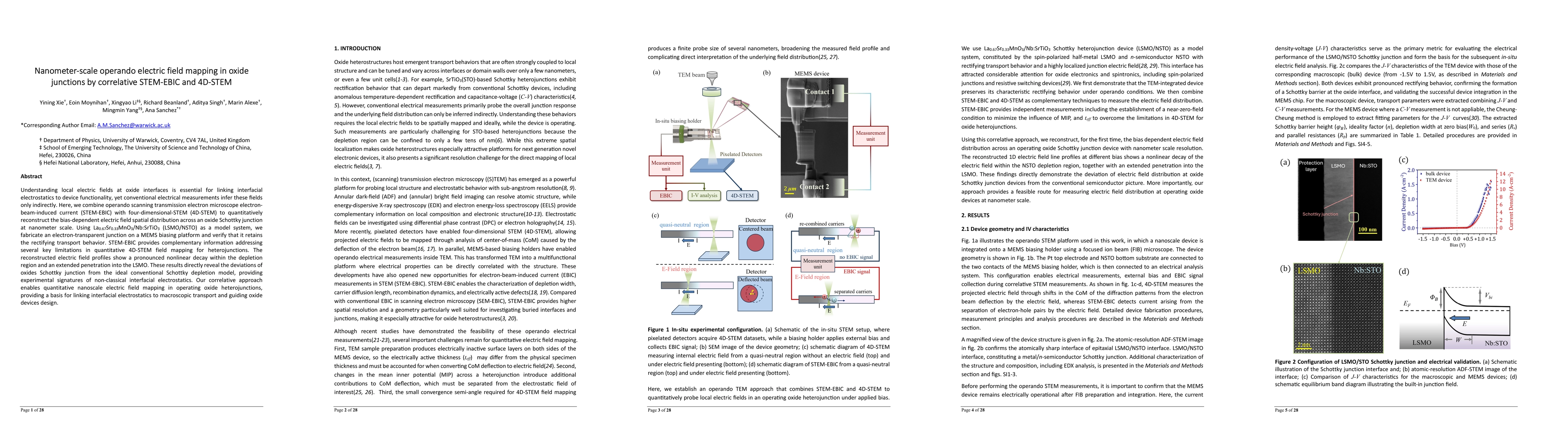 Thumbnail for Nanometer-scale operando electric field mapping in oxide junctions by correlative STEM-EBIC and 4D-STEM