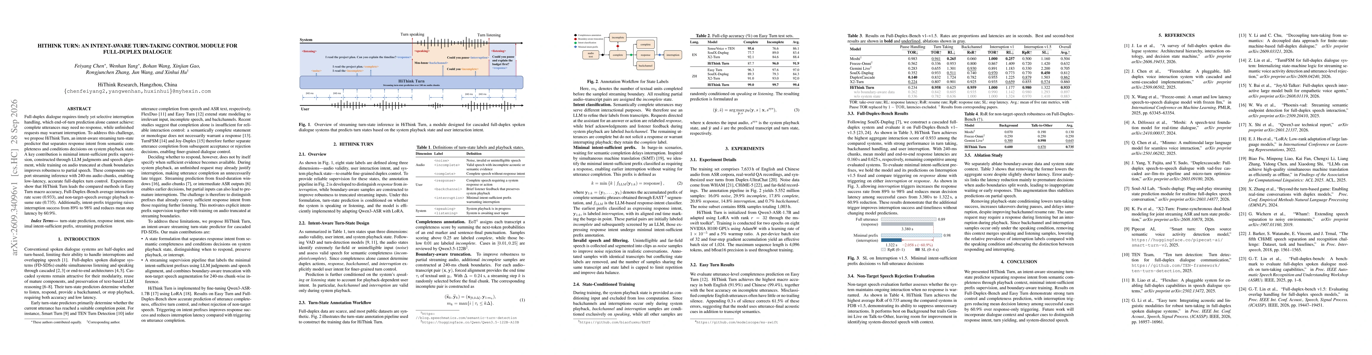 Thumbnail for HiThink Turn: An Intent-Aware Turn-Taking Control Module for Full-Duplex Dialogue