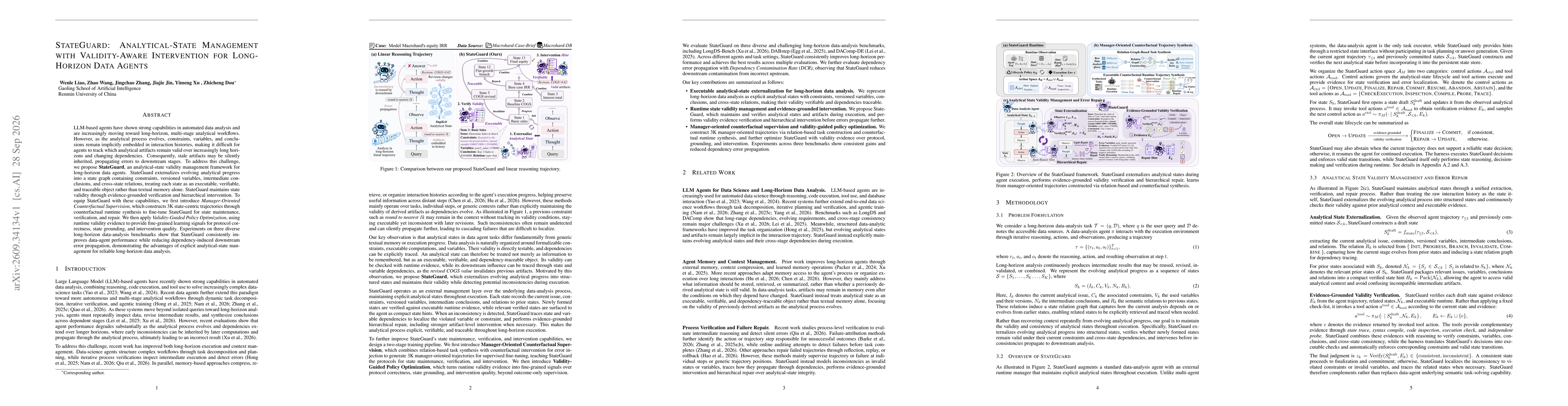 Thumbnail for StateGuard: Analytical-State Management with Validity-Aware Intervention for Long-Horizon Data Agents