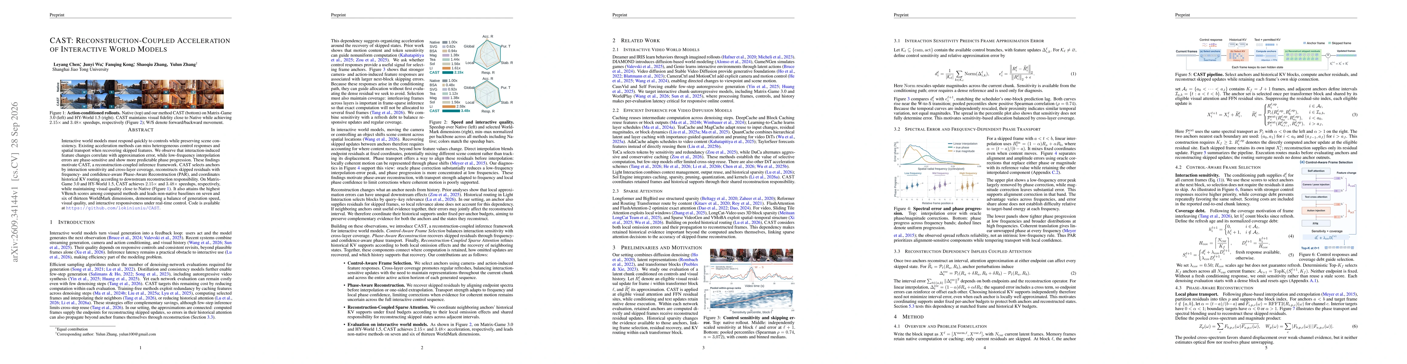 Thumbnail for CAST: Reconstruction-Coupled Acceleration of Interactive World Models