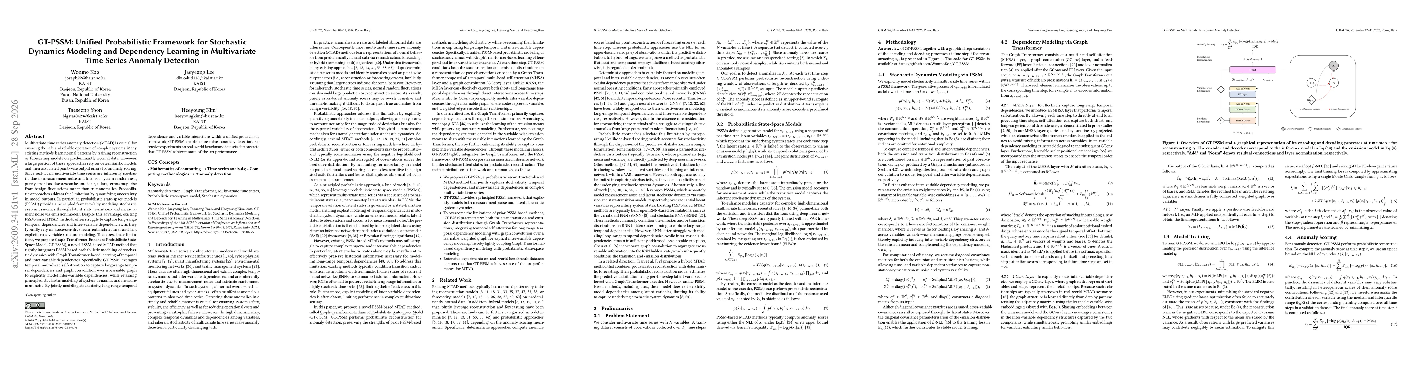 Thumbnail for GT-PSSM: Unified Probabilistic Framework for Stochastic Dynamics Modeling and Dependency Learning in Multivariate Time Series Anomaly Detection