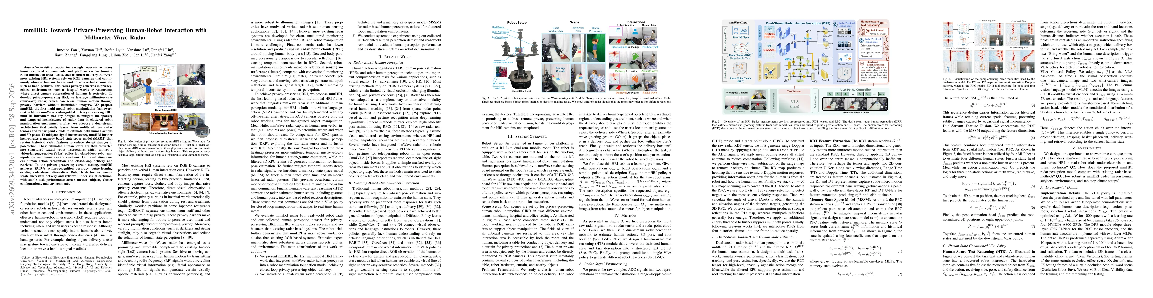 Thumbnail for mmHRI: Towards Privacy-Preserving Human-Robot Interaction with Millimeter-Wave Radar