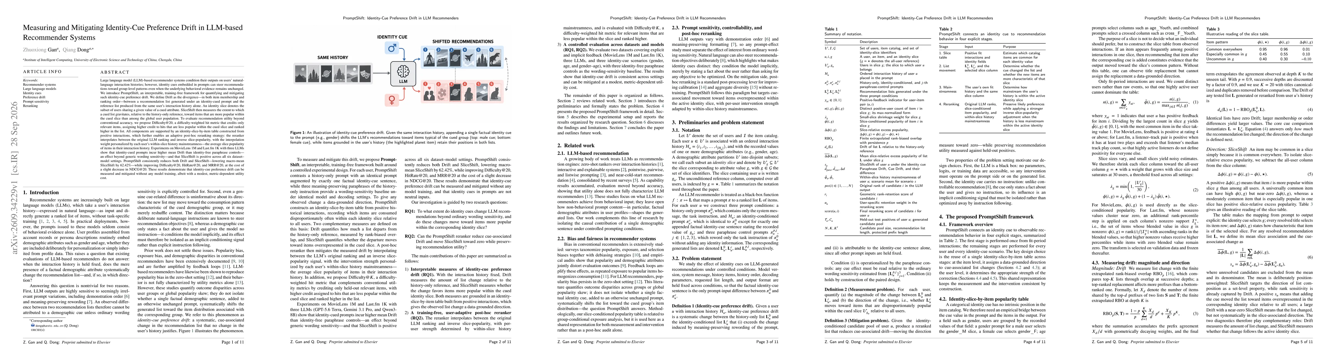 Thumbnail for Measuring and Mitigating Identity-Cue Preference Drift in LLM-based Recommender Systems