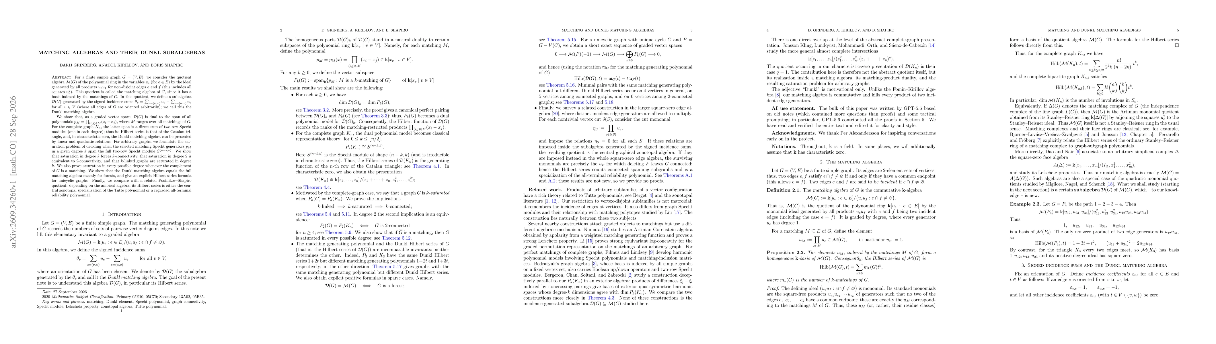 Thumbnail for Matching algebras and their Dunkl subalgebras