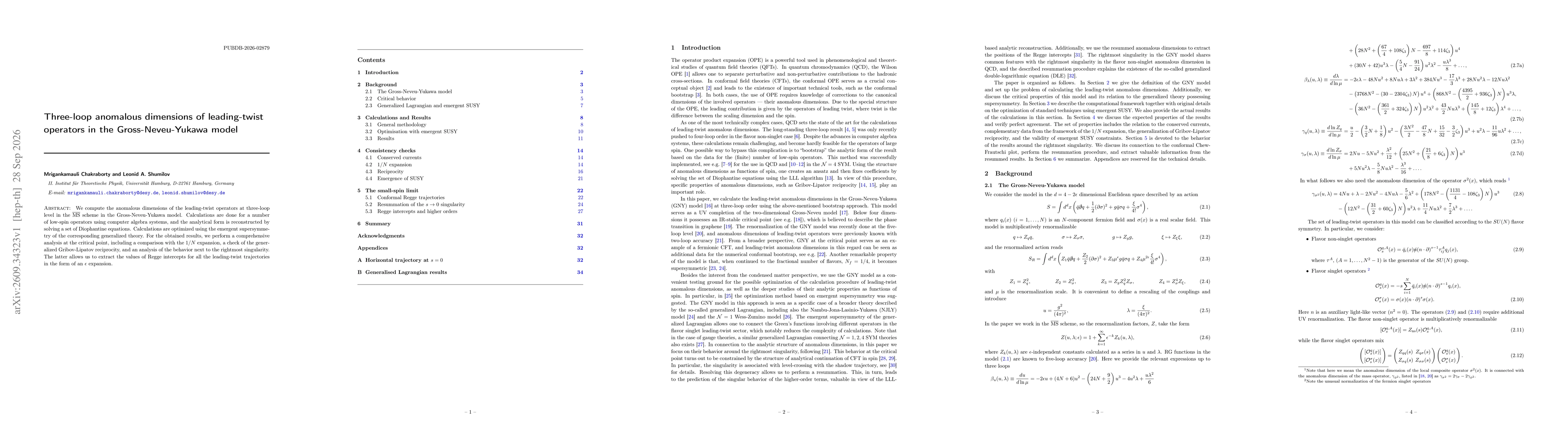 Thumbnail for Three-loop anomalous dimensions of leading-twist operators in the Gross-Neveu-Yukawa model