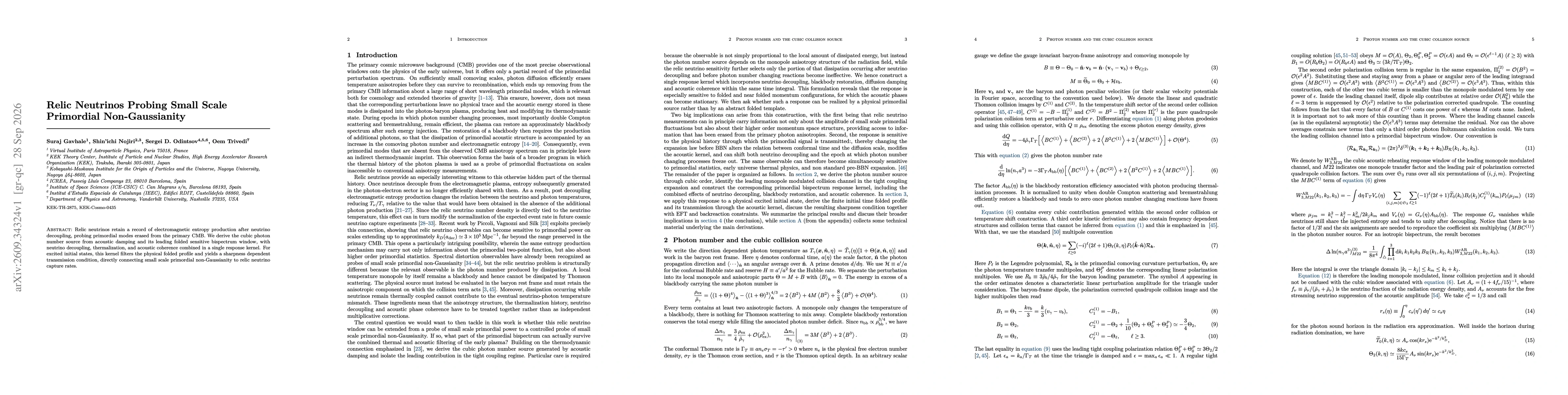 Thumbnail for Relic Neutrinos Probing Small Scale Primordial Non-Gaussianity