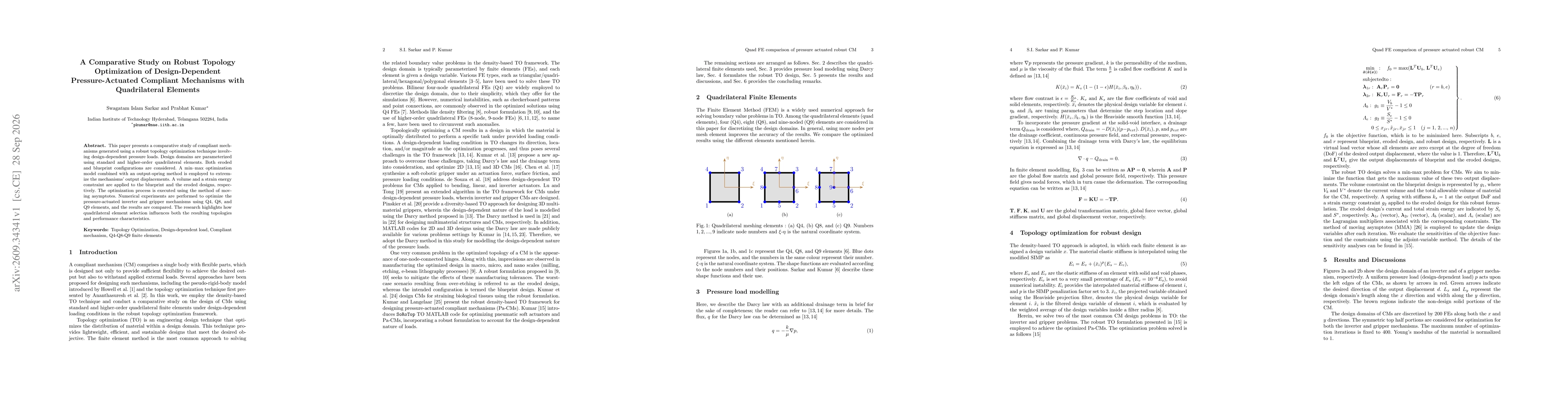 Thumbnail for A Comparative Study on Robust Topology Optimization of Design-Dependent Pressure-Actuated Compliant Mechanisms with Quadrilateral Elements