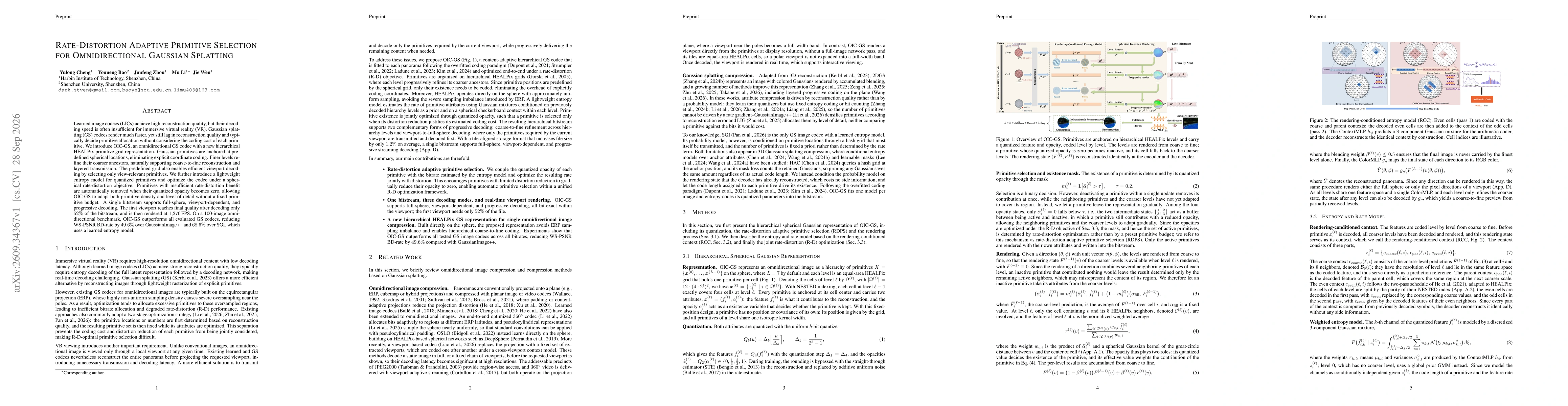 Thumbnail for Rate-Distortion Adaptive Primitive Selection for Omnidirectional Gaussian Splatting