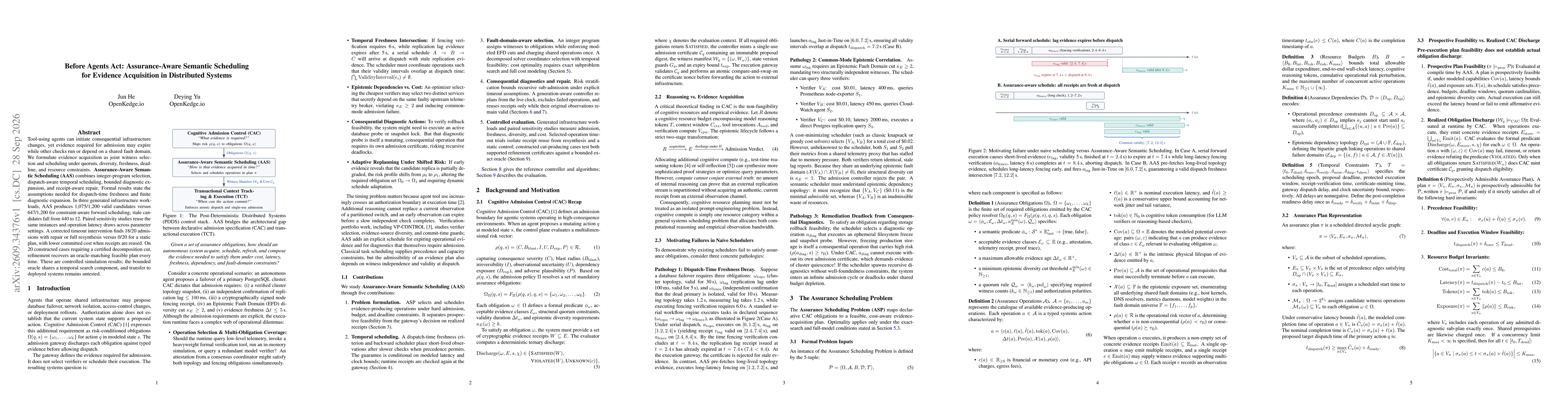 Thumbnail for Before Agents Act: Assurance-Aware Semantic Scheduling for Evidence Acquisition in Distributed Systems