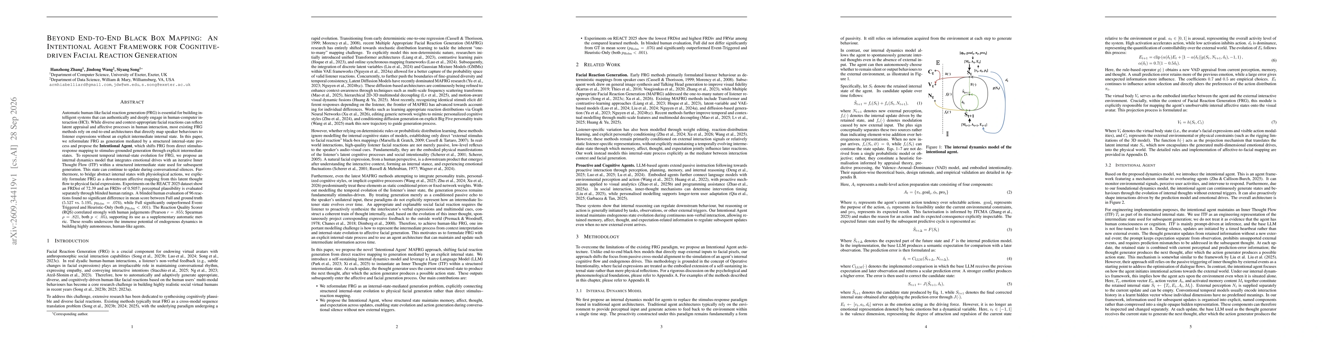Thumbnail for Beyond End-to-End Black Box Mapping: An Intentional Agent Framework for Cognitive-driven Facial Reaction Generation