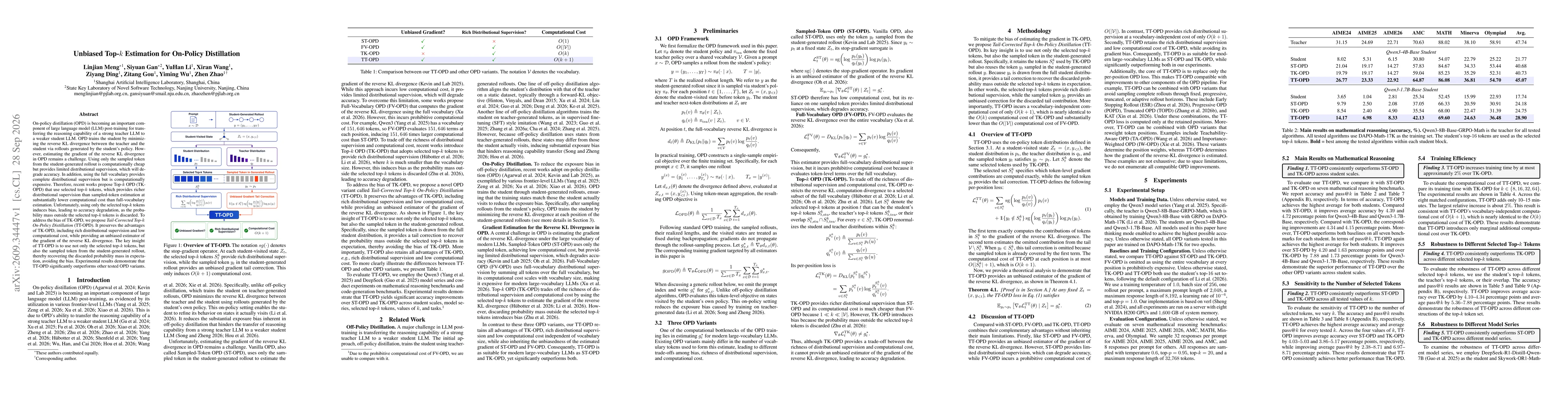 Thumbnail for Unbiased Top-$k$ Estimation for On-Policy Distillation