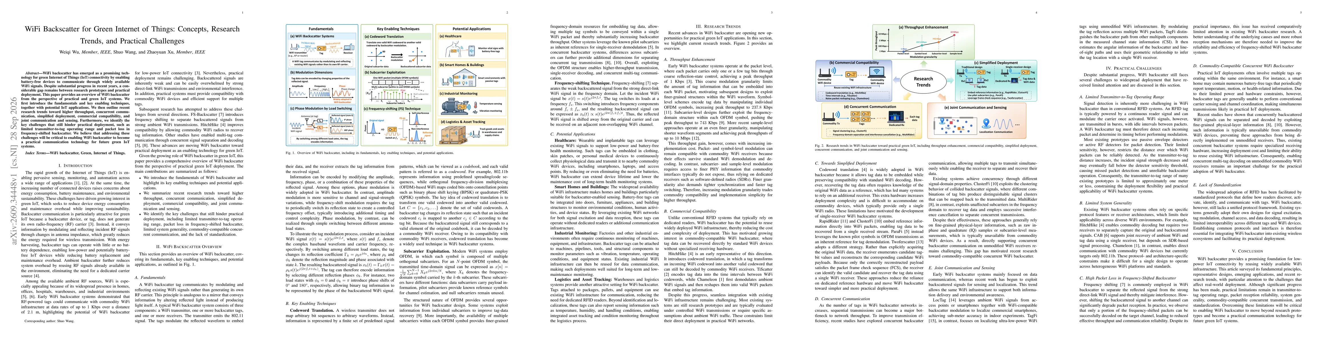 Thumbnail for WiFi Backscatter for Green Internet of Things: Concepts, Research Trends, and Practical Challenges