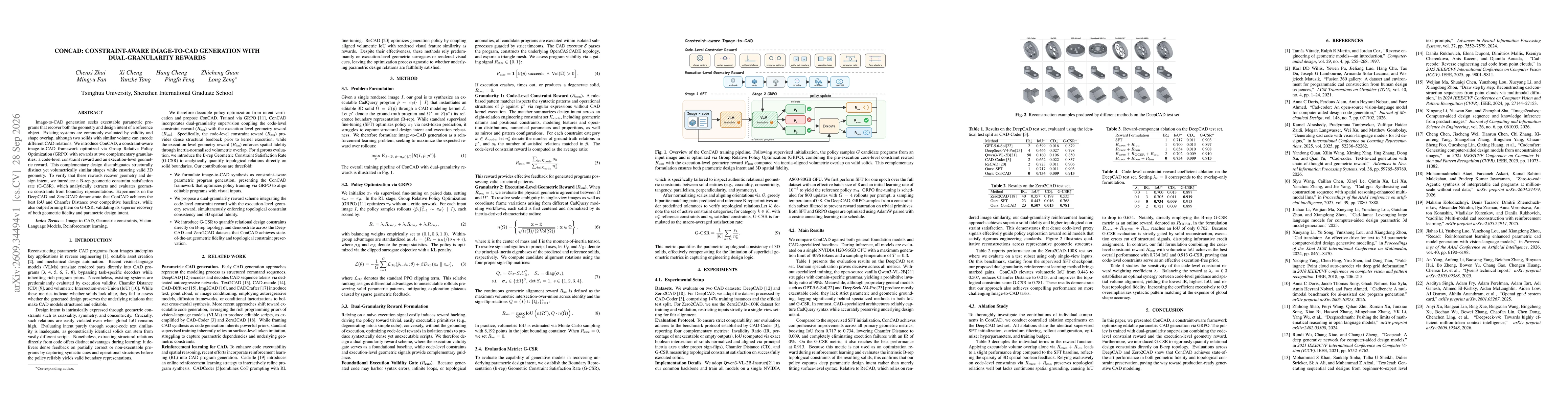 Thumbnail for ConCAD: Constraint-Aware Image-to-CAD Generation with Dual-Granularity Rewards