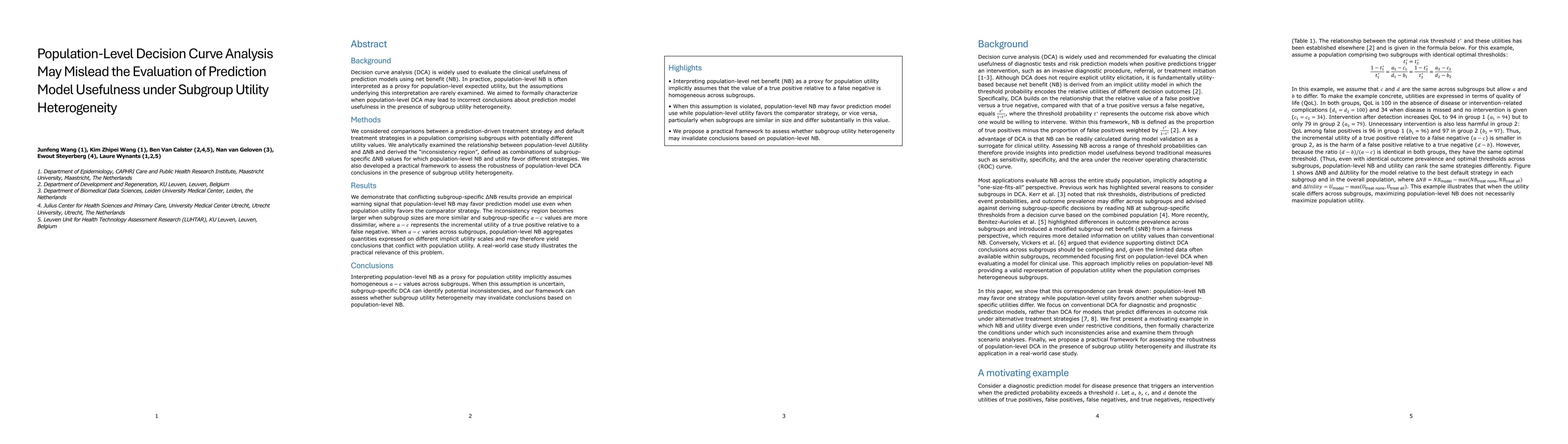 Thumbnail for Population-Level Decision Curve Analysis May Mislead the Evaluation of Prediction Model Usefulness under Subgroup Utility Heterogeneity