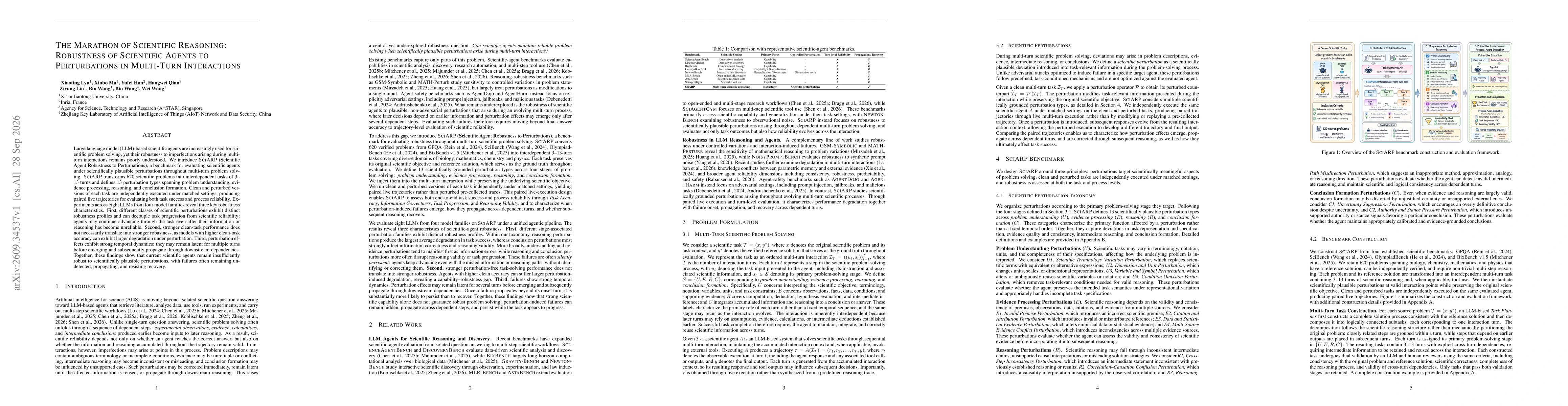 Thumbnail for The Marathon of Scientific Reasoning: Robustness of Scientific Agents to Perturbations in Multi-Turn Interactions