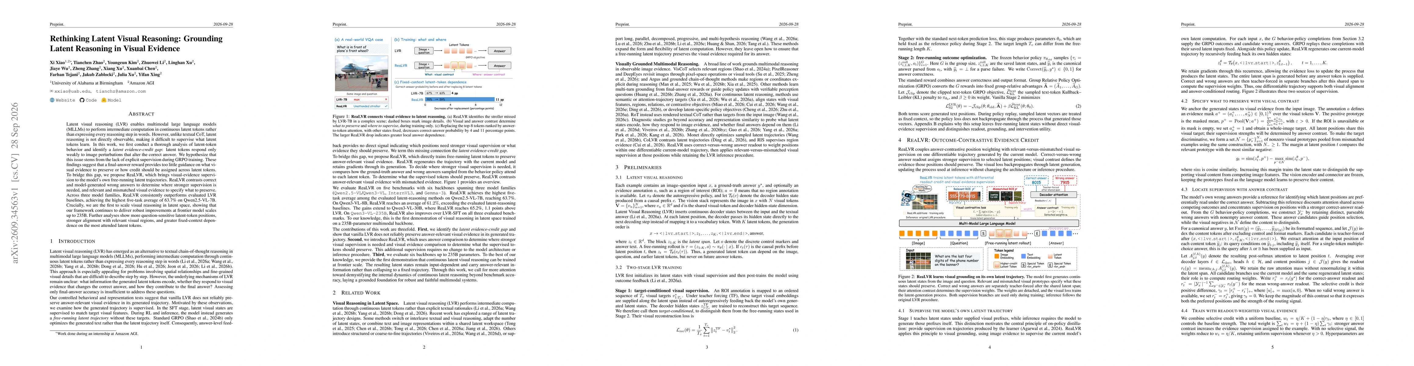 Thumbnail for Rethinking Latent Visual Reasoning: Grounding Latent Reasoning in Visual Evidence