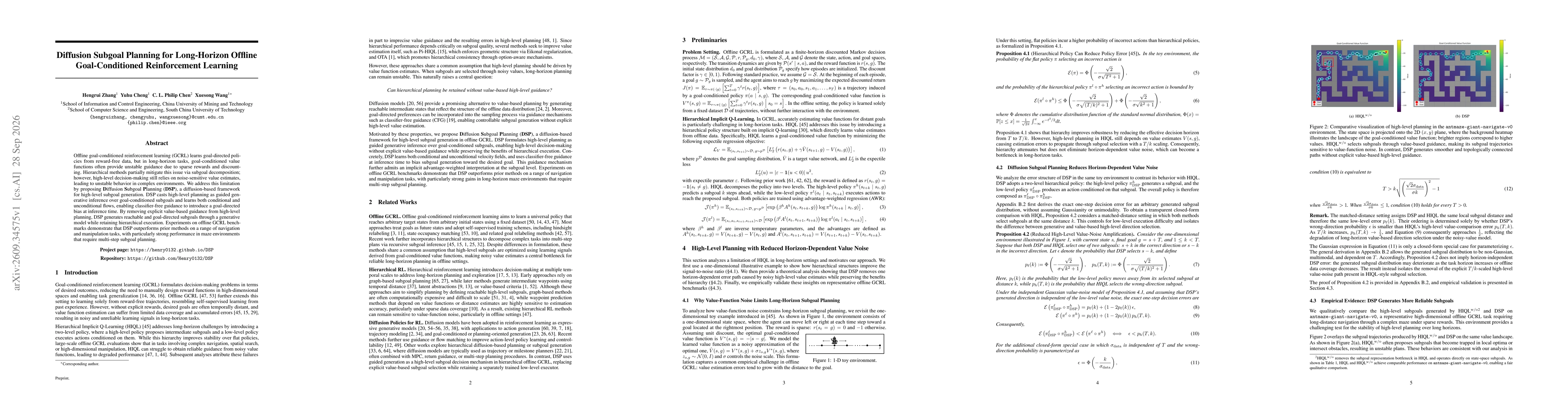 Thumbnail for Diffusion Subgoal Planning for Long-Horizon Offline Goal-Conditioned Reinforcement Learning