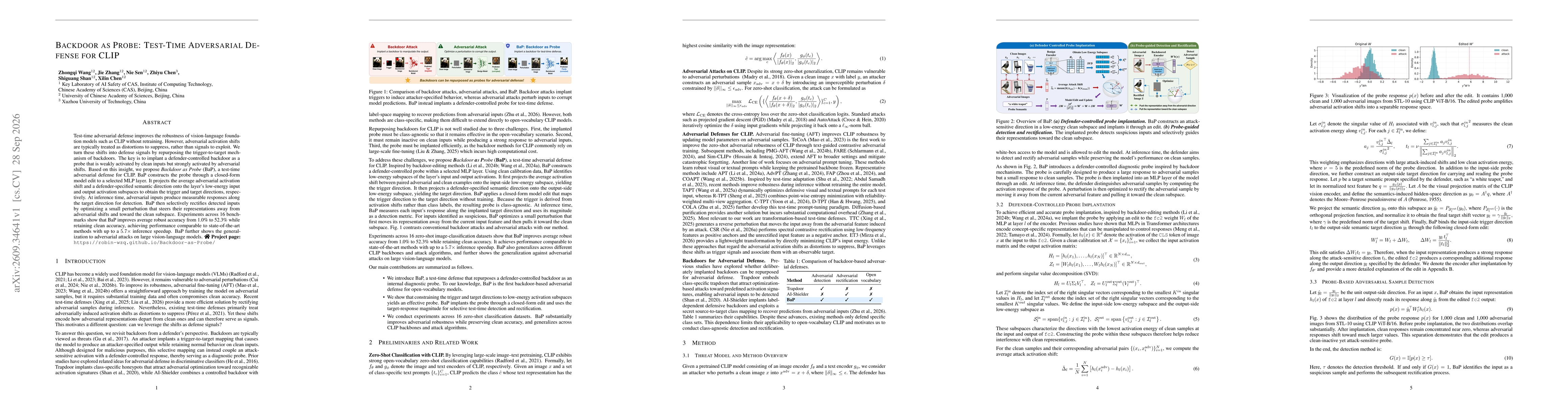 Thumbnail for Backdoor as Probe: Test-Time Adversarial Defense for CLIP