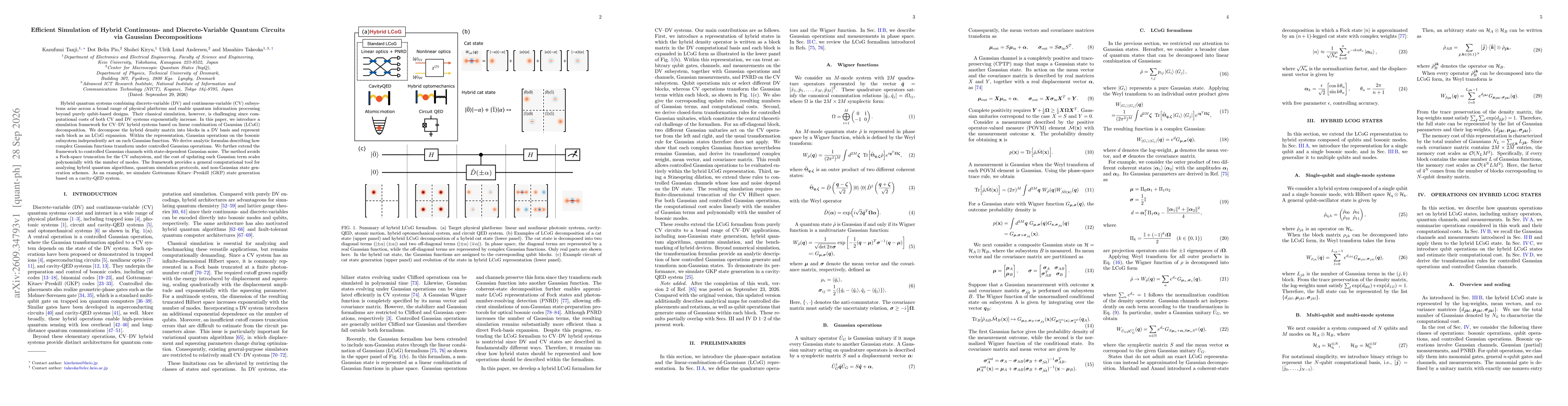 Thumbnail for Efficient Simulation of Hybrid Continuous- and Discrete-Variable Quantum Circuits via Gaussian Decompositions