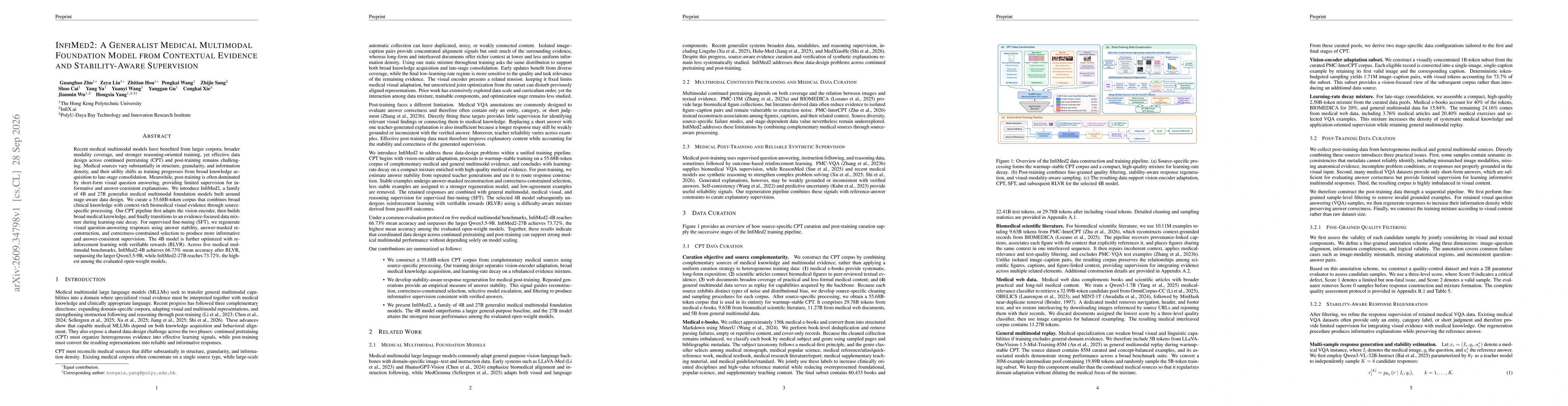 Thumbnail for InfiMed2: A Generalist Medical Multimodal Foundation Model from Contextual Evidence and Stability-Aware Supervision